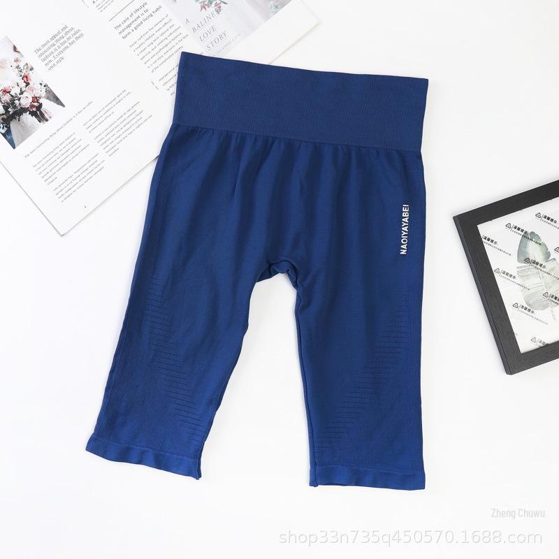 

Женские шорты для йоги и бега с высокой талией и эффектом персикового лифтинга One Size (Recommended for 85-140 kg) синий