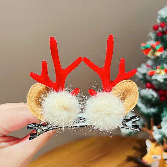 1 pár vánočních sponek do vlasů Slavnostní styly Sob Vánoční strom Sněhulák Santa Claus Plyšové Flitrová dekorace Sponky do vlasů