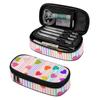 Pen Case Neat Design Scratch Resistant Polyester Zipper Closure with Main Compartment Mesh Pocket and Pen Slots for Boys Girls