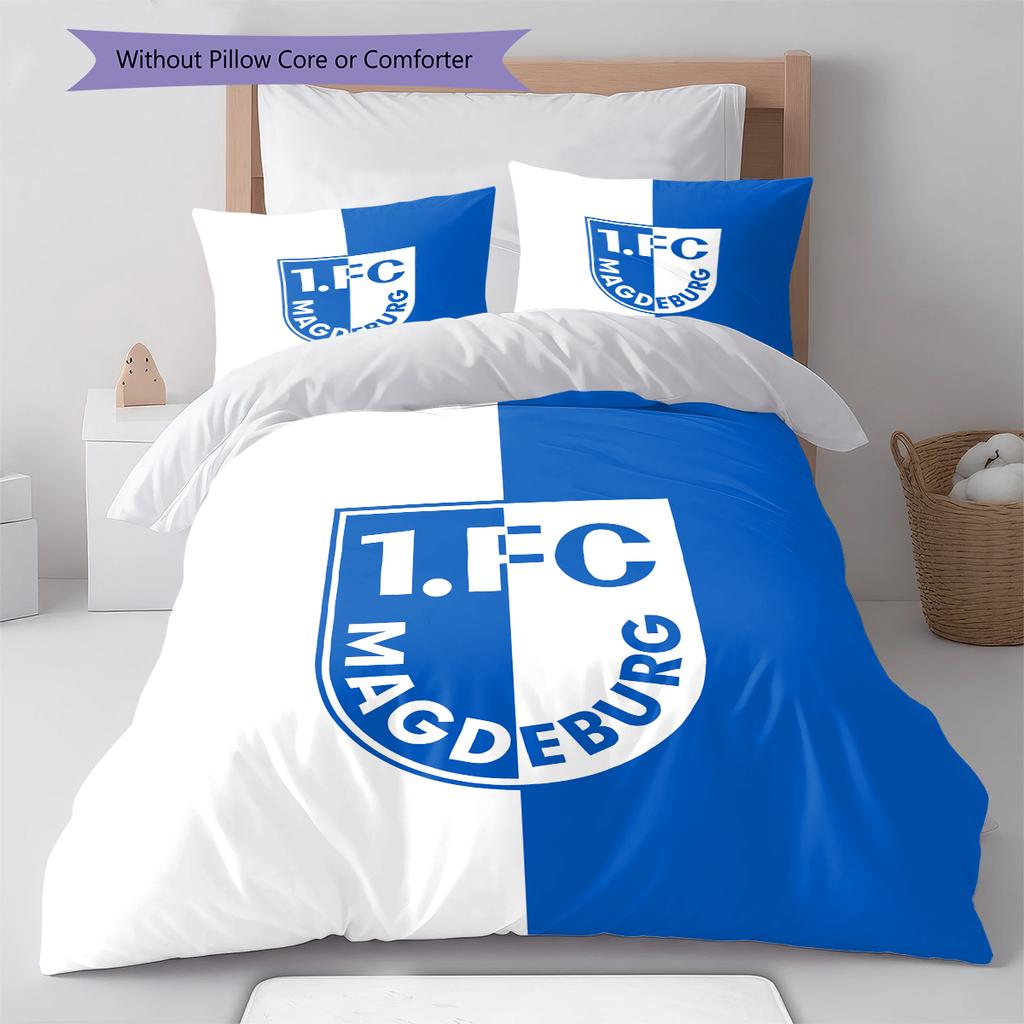 1. FC Magdeburg Pattern Bedding,Quilt Set Quilt Cover Pillowcase Home Birthday Gift (1 * duvet cover + 2 * pillowcase, without core)