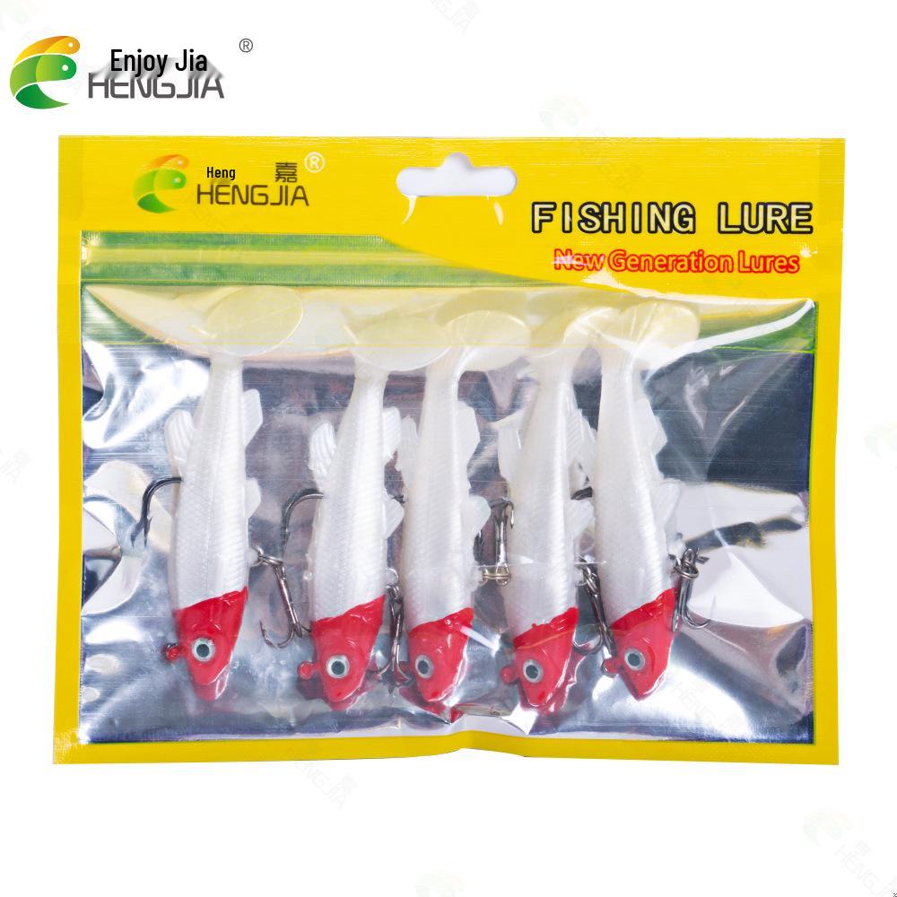 T-Schwanz 8CM Weichköder für Eis- und Felsangeln - Künstlicher Bleikopf-Köder für Bassangler