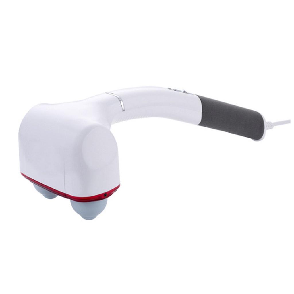 Двухголовочный электрический ручной массажер Машина Полное тело Шея Позвоночник Спина Расслабление мышц Вибрационный Массаж глубоких тканей Серый / Белый