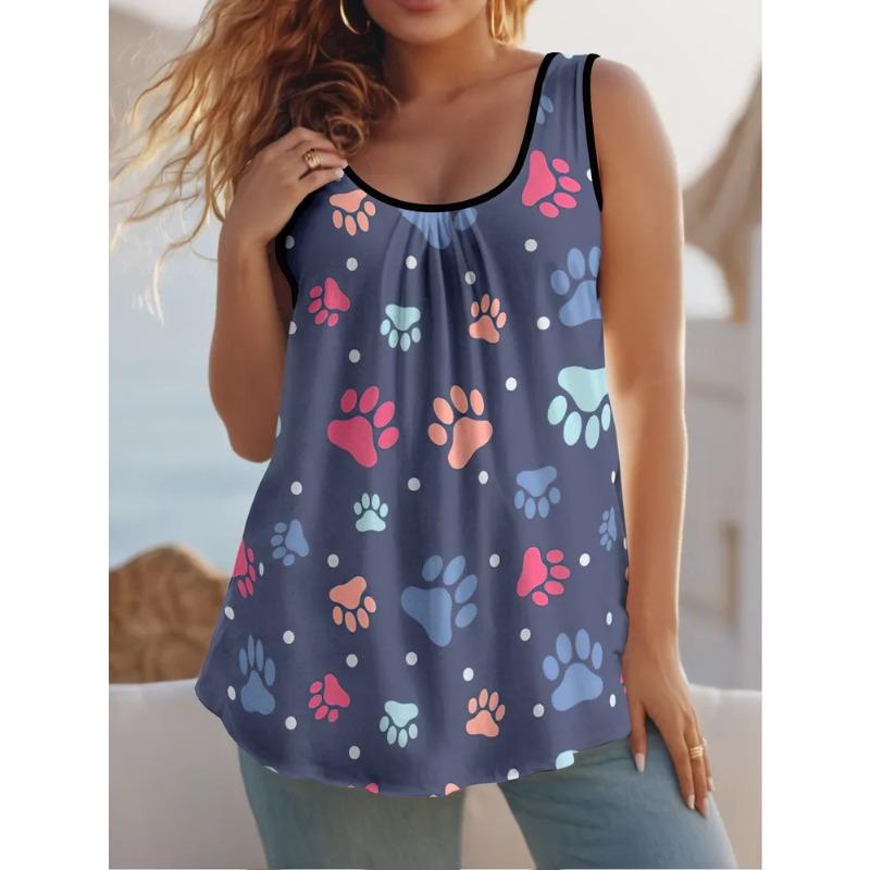 Dámská bezrukávová vesta Kreativní barevný potisk Volný časová Volná Módní Všestranná Letní Nadměrná vesta