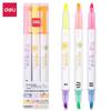 Deli Double-Ended Highlighter Pen Set, 9-Pack