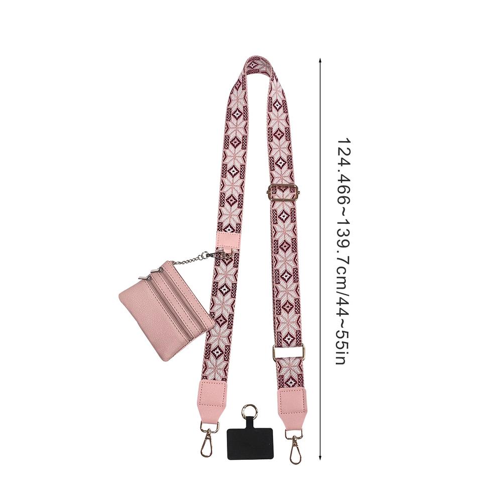 Phone Strap With Zippered Pouch For Women, Adjustable Cellphone Lanyard Crossbody With Wallet ,Clip And Go Strap for Phone