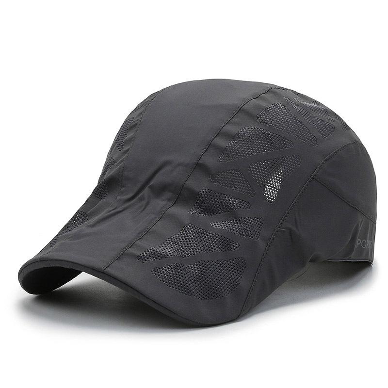 Summer Sports Mens Sun Hats Breathable Mesh Quick-drying Visor Caps Outdoor Gorro Hombre Boina Golf Hat Fashion Solid Flat Cap