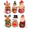 Christmas Decoration Supplies Linen Bag Cartoon Three-Dimensional With Bell Closing Gift Bag Candy Bag