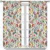 Modern Minimalist Floral Window Curtains  Abstract Botanical Flower Window Treatments For Living Room Bedroom Kitchen