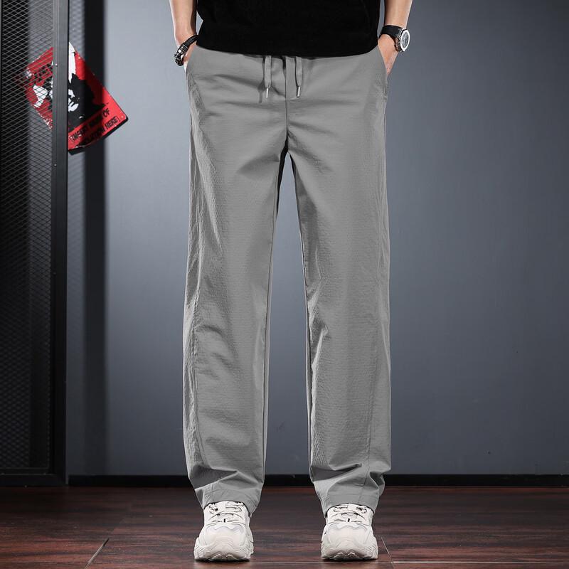 Jie Lei Nuo Men's Textured Quick-Dry Straight Pants