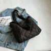 Large Capacity Bag for Women, Fashion and Casual Solid Color Diamond Grid Embroidered Thread Shoulder Bag, Commuting Tote Bags