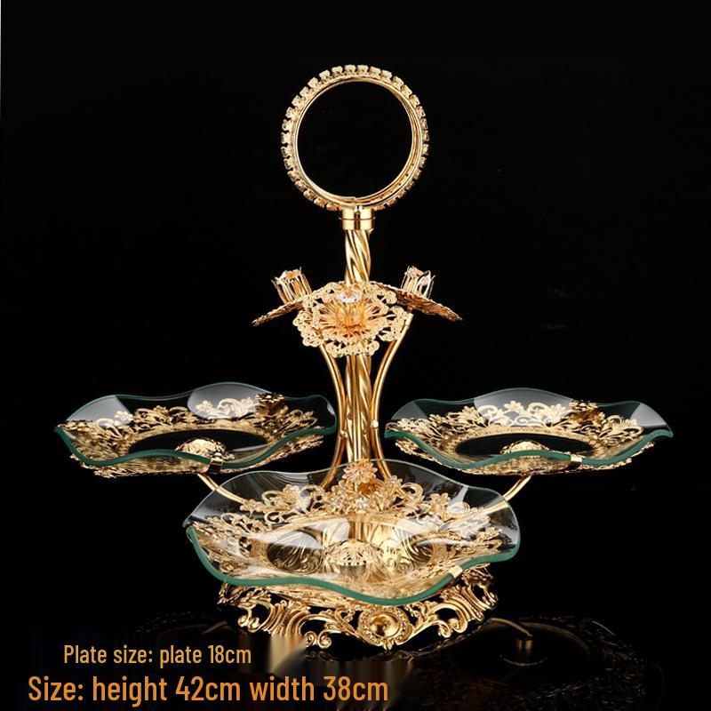 

Многоярусная фруктовница в европейском стиле: Элегантный декор для гостиной или кофейного столика, идеально подходит для закусок и свадеб.