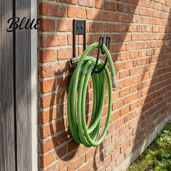 Metallwerkzeughalter Gartenschlauch Wandhalter Halter Schwerlast Eisen Wasserhaken Außenorganisator Platzsparend Rostbeständiges Gestell für Hof Garage