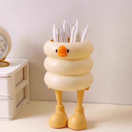 Pen Holder Cartoon Style Ice Cream Duck Shape Pen Organizer Large