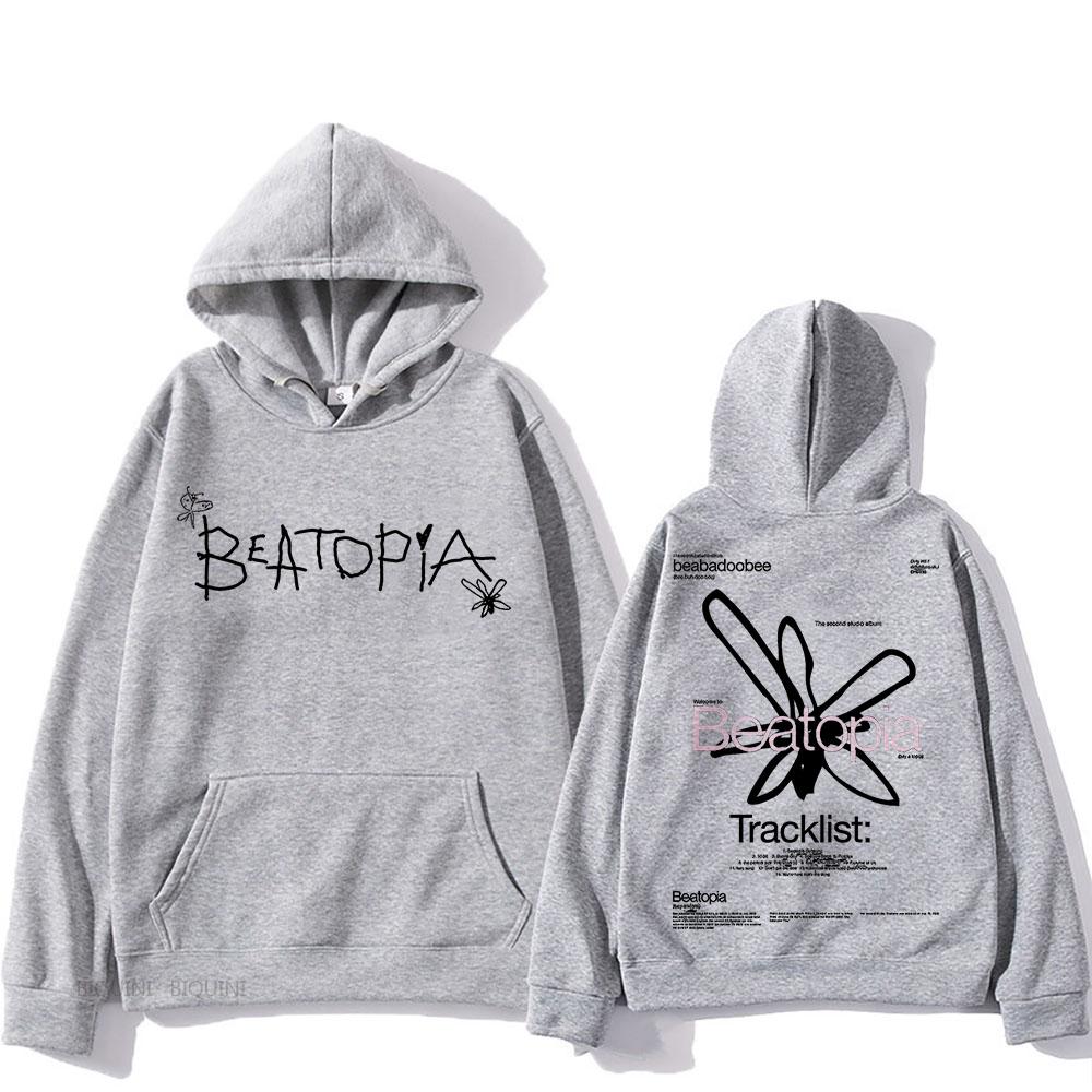 

Beabadoobee Beatopia Графічний друк З капюшоном Поп Мода Хіп-хоп Світшот Зимовий флісовий одяг Унісекс Повсякденні пуловери XL сірий колір