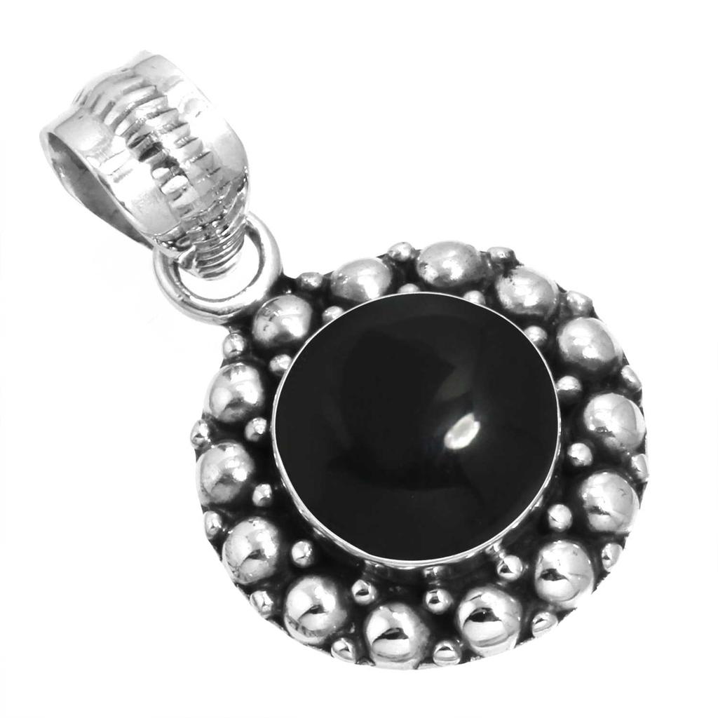 925 Sterling Silver Pendant Women Gemstone Handmade Jewelry Birthday Gift Amber Amethyst Black Onyx Carnelian Garnet Quartz Green Onyx Gold Stone