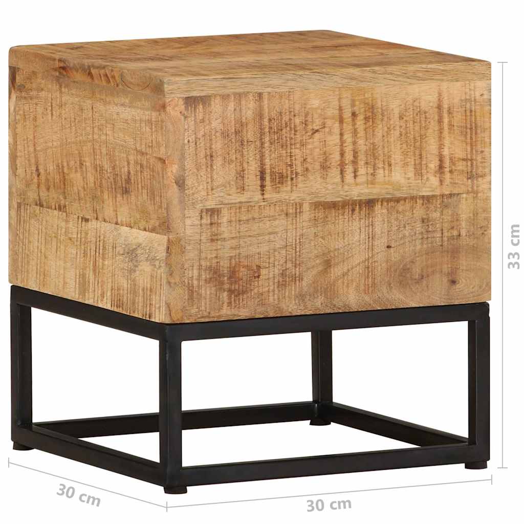 Side Table 30 X 30 X 33 Cm Rough Mango Wood