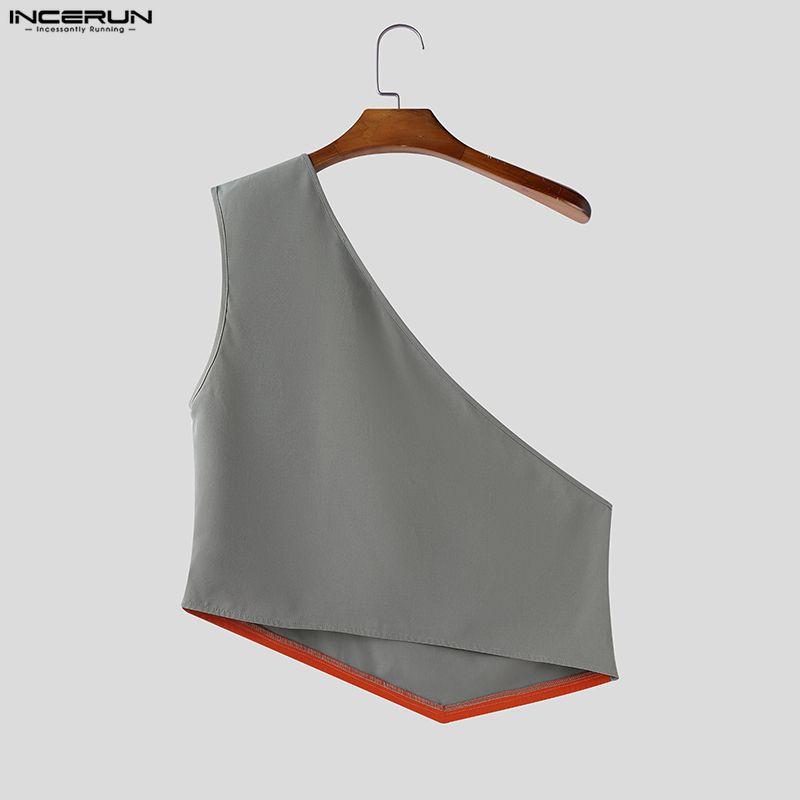 INCERUN 2 STÜCKE Herren Ärmellose Einseitige Tanktops und Lange Hosen Outfit Sets