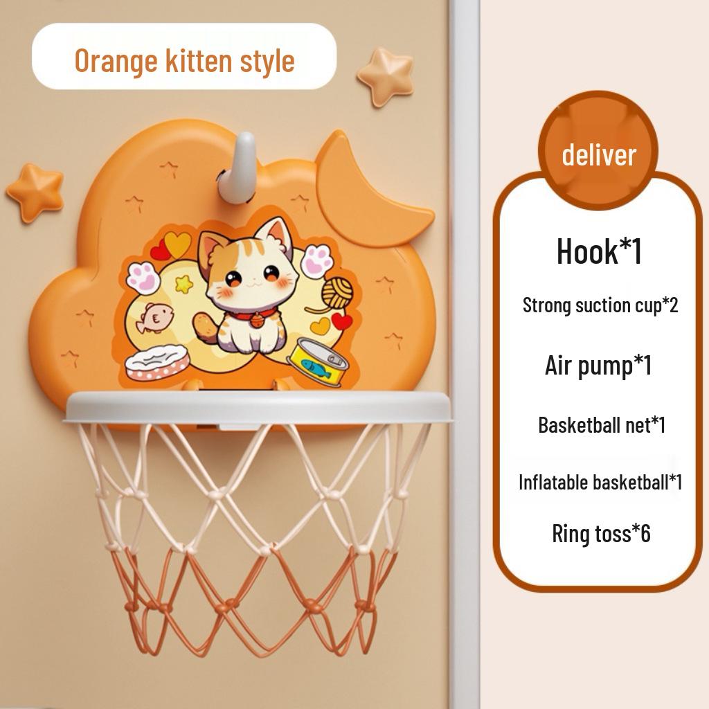 Kids' Silent Scoring Basketball Hoop - No-Drill Wall-Mounted Indoor Toy