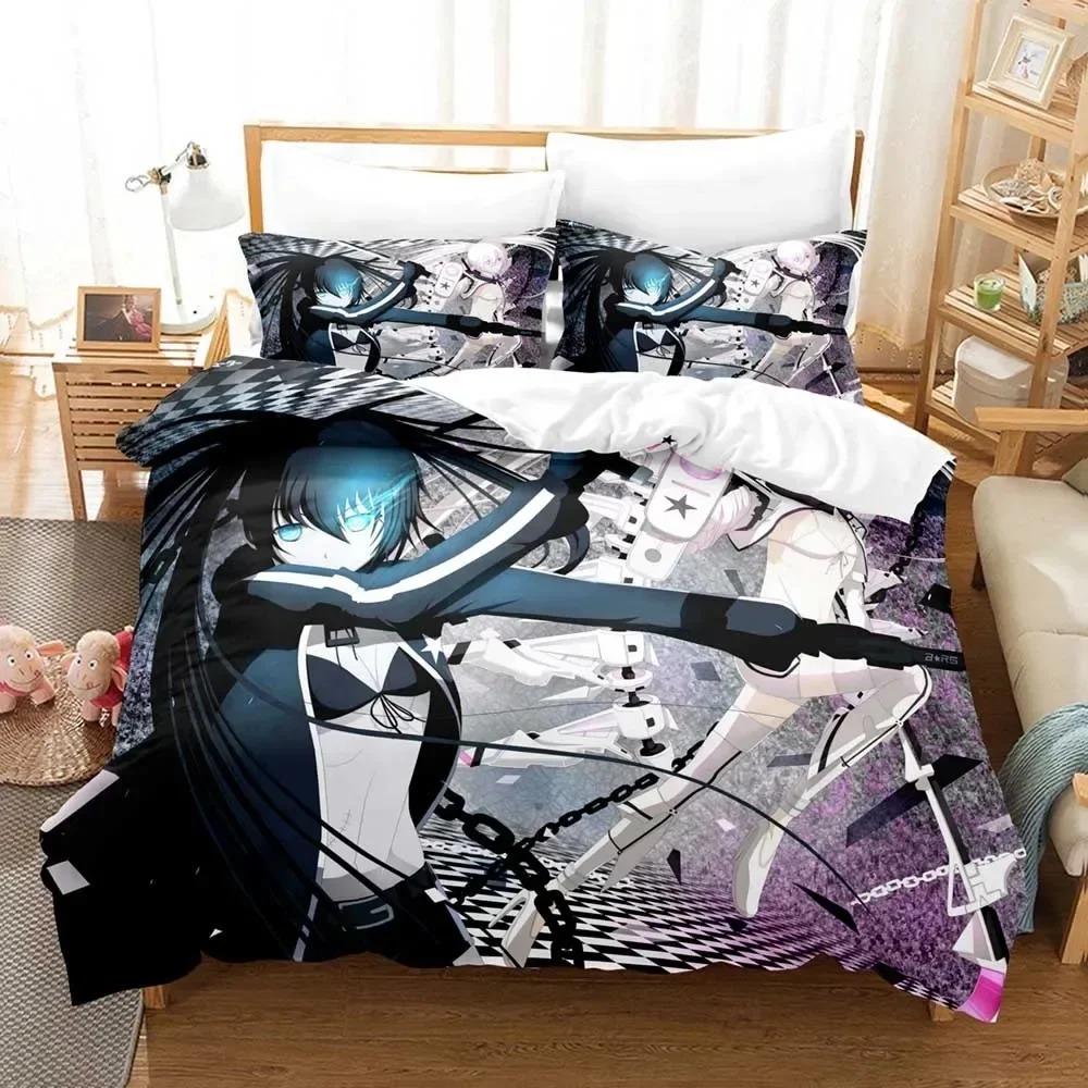 Black Rock Shooter Anime 3D Pattern Bed Cover Bed Linen Collection Polyester Pillowcases Quilt Cover Domestic Decor For Teens Gift Twin Size King Size