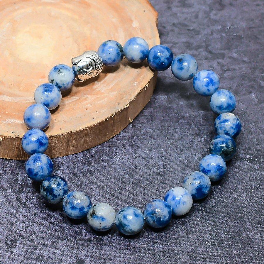 Natuurlijke Sodaliet Edelsteen Handgemaakte Armband Verstelbaar ETC-9697