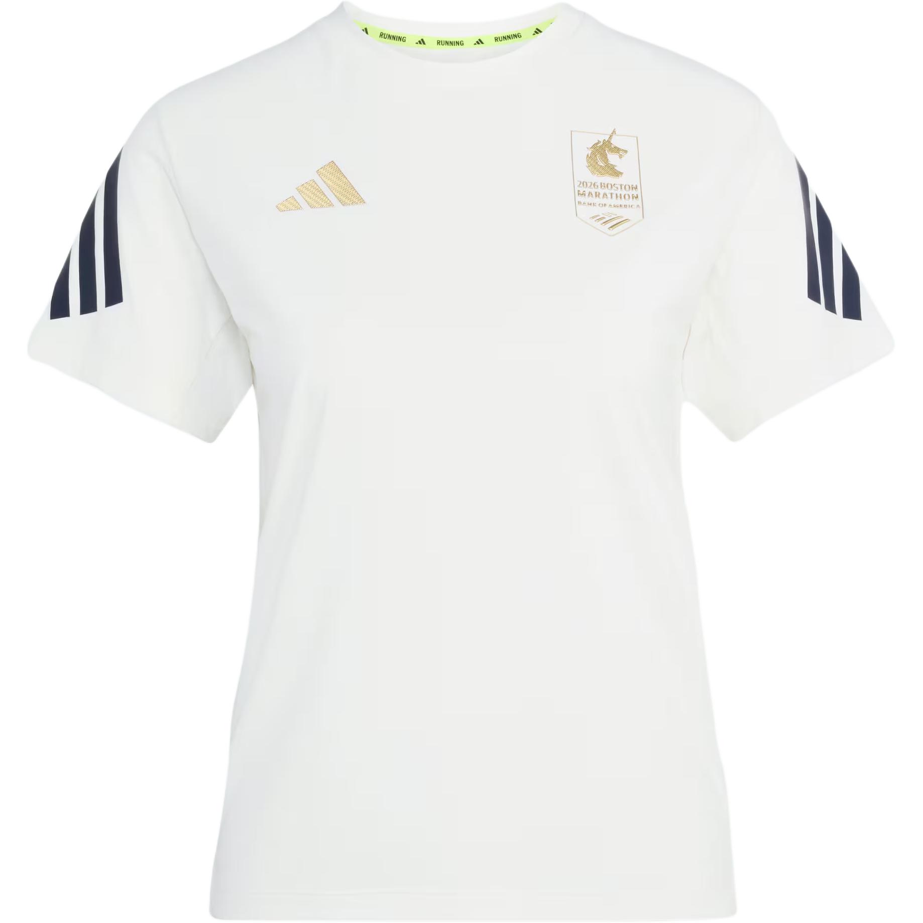 

Adidas Marathon Boston Knitted Sports Crew Neck Short Sleeve Running T-Shirt Women Tops KE6208 XL
