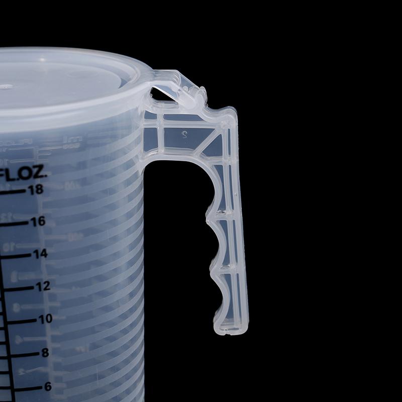 Jarra medidora de 100/250/500 ml, transparente, para hornear, cocina, harina, agua, con tapa