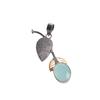 Aqua Chalcedony Pendant 925 Stamped Silver Gemstone Jewelry March Birthstone PP-55-19