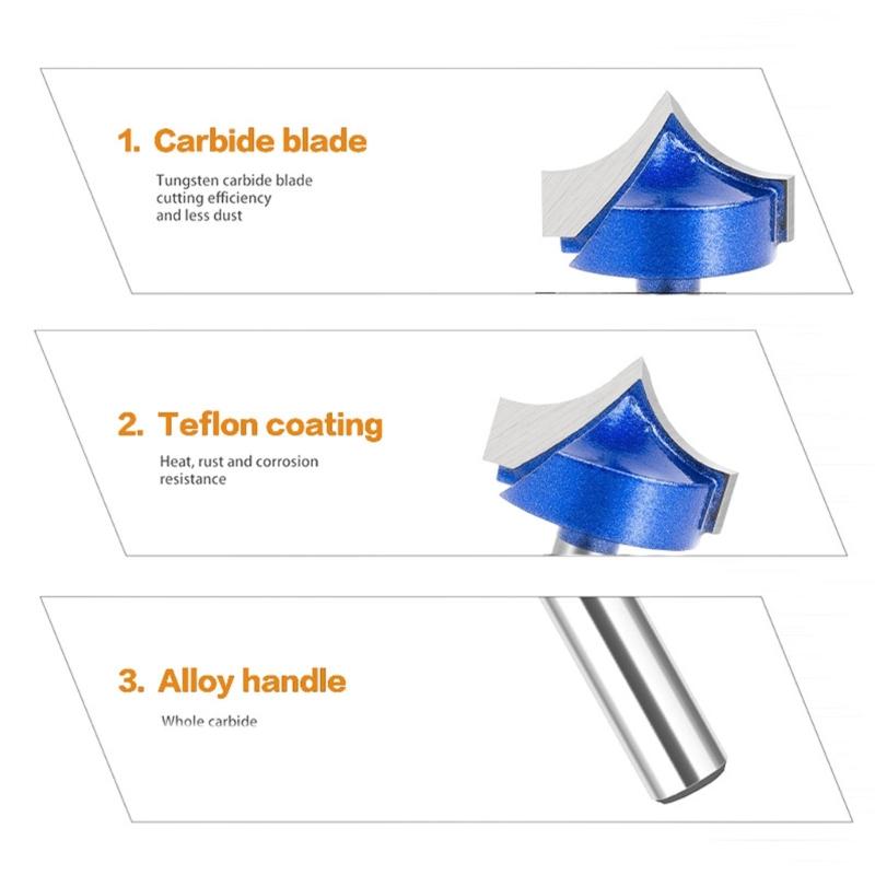 Premium Wood Engraving Router Bit 1/4inch Shank with Multiple Shape Cutters for Detailed Carving Slotting Tasks