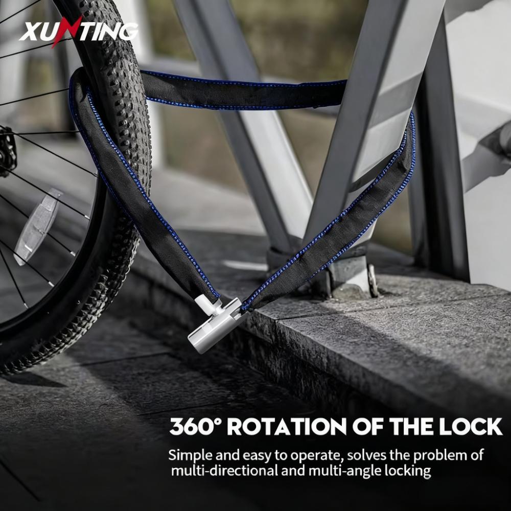 Xunting Bike Chain Lock With Lighter Weight And Stronger Security, Anti-Theft Bicycle Lock For Road Mountain Bikes