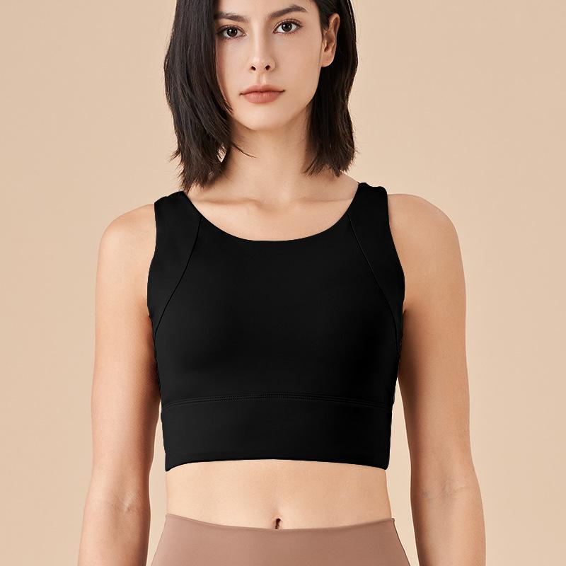 

Женский ударопрочный спортивный бюстгальтер высокой интенсивности - Моделирующий дизайн красивой спины с фиксированными чашками для бега, йоги и фитнеса M (100-110 lbs)