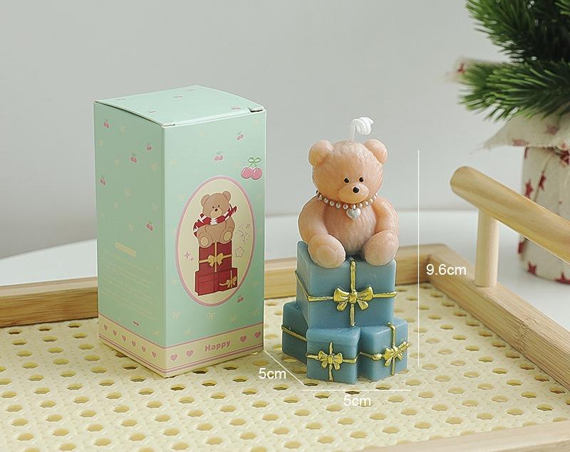 

1PC Bear Scented Candle Ornament Creative Christmas Atmosphere Gift Styling Fragrance Souvenir Gifts Christmas Decor