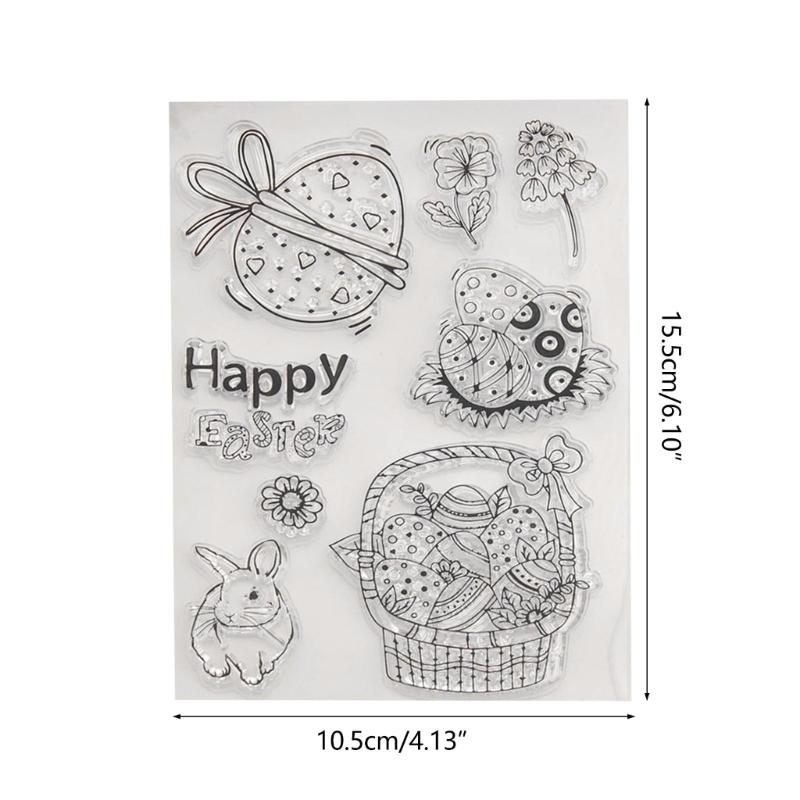 Metal Cutting Dies Clear Stamps Easter Rabbit Eggs Scrapbooking Album Photo Journal DIY Craft Card Making Home Decors