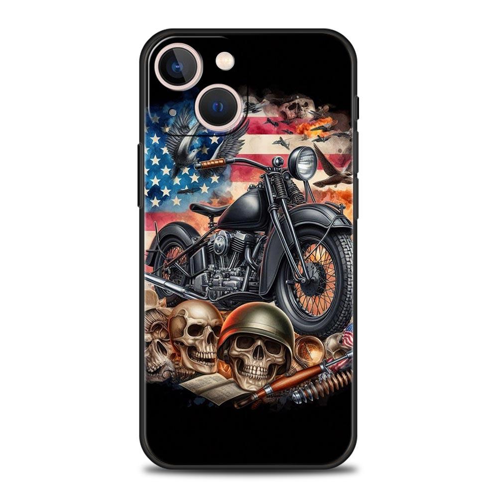 

Colors Vintage Motorcycle Painted Phone Case Cover for iPhone 17 16 15 14 13 12 11 Pro Max 17 Air Plus Shockproof Soft TPU Shell iPhone 11 Pro