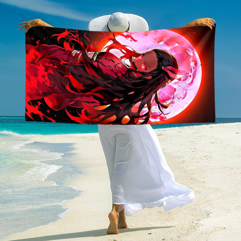 1Pc Moon Warrior Beach Towel Microfiber Beach Towel Thin Absorbent For Beach Swimming Yoga Bath Sports 0917304