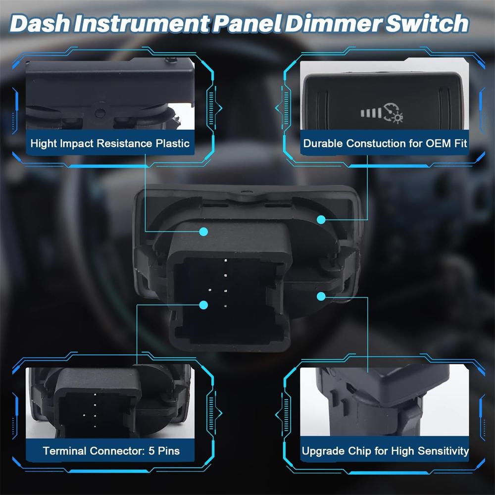 Dash Panel Light Dimmer Switch For Ford F250 F350 F450 F550 Super Duty 2011-2016