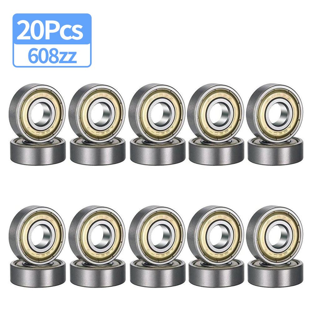 

20pcs 608ZZ 608RS Deep Groove Ball Bearing 8*22*7 8x22x7 MM Double Shielded Miniature High-carbon Steel Single Row 608ZZ ABEC-7