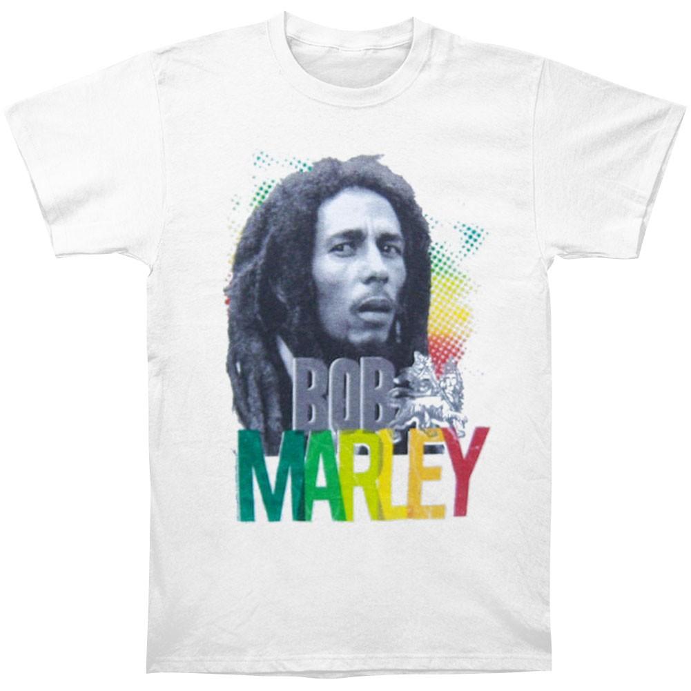 Men s Bob Marley Flag Colors T-shirt Medium White S
