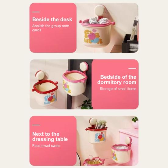 Suction Cup Trash Can Strong Load-bearing Large Capacity Easy To Install Wall
