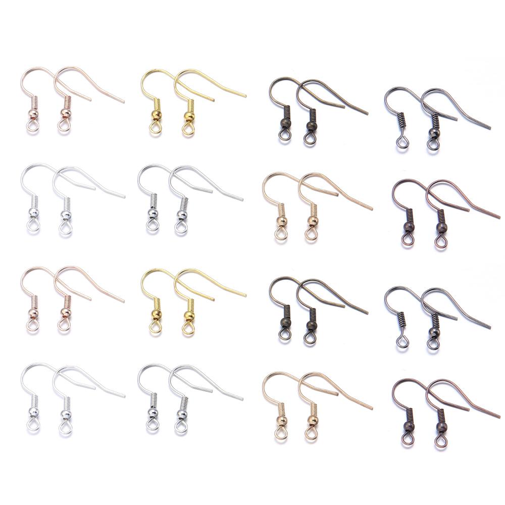 100-200pcs Iron Earring Hooks DIY Earring Findings Earrings Clasps Ear Hooks Earring Wires For Jewelry Making Supplies Wholesale