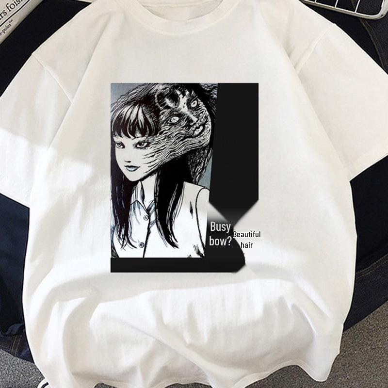 Junji Ito Tearful Girl Manga T-Shirt - Short Sleeve Graphic Tee Large