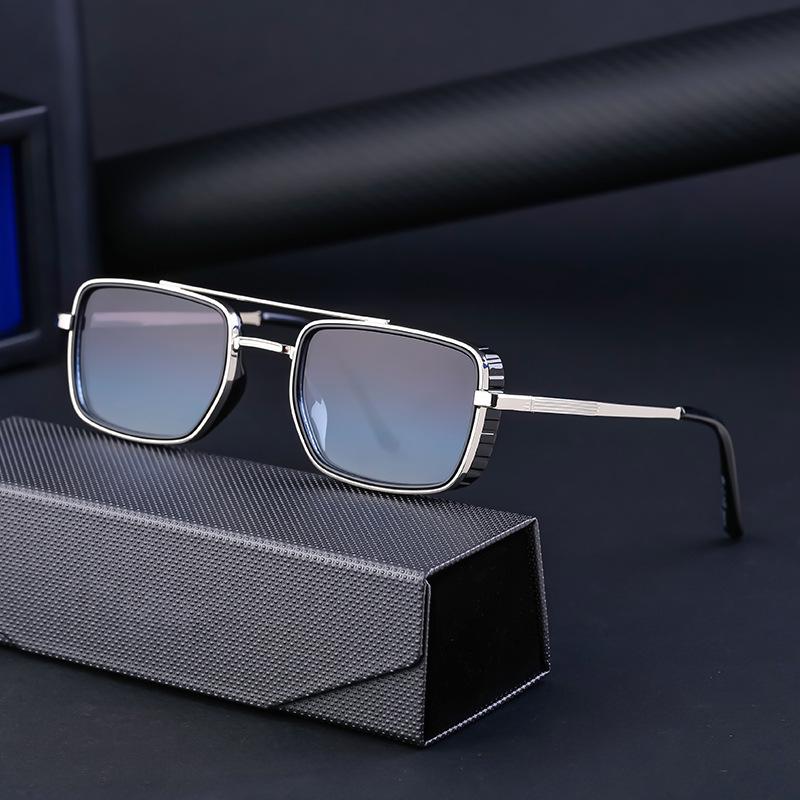 Box Driving Men'S Sunglasses Retro Punk Fashion Sunscreen Sunglasses Full Frame Sunglasses