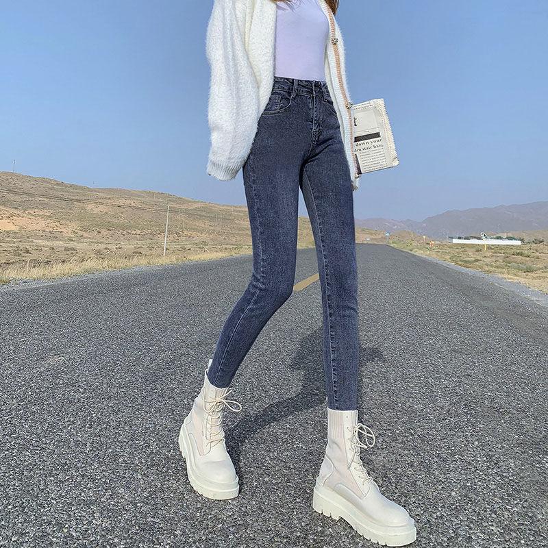 

Эластичные светло-голубые облегающие брюки с высокой талией S