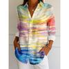 Damenhemd Ombre Grafik Elegant Vintage Tropisch Langarm Hemdkragen Reguläre Oberteile Arbeit Knöpfe Druck Sommer Frühling