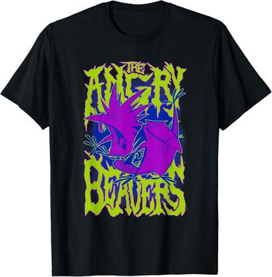 The Angry Beavers Neon Heavy Metal Cartoon T-Shirt