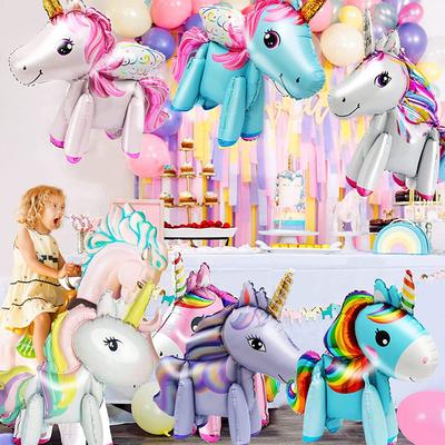 3D Unicorn Foil Balloons Ολόσωμο μπαλόνι για διακόσμηση πάρτι γενεθλίων, 8 τμχ