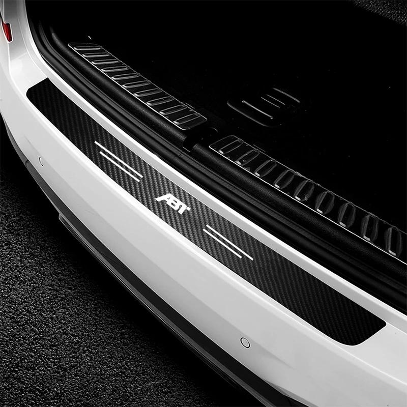 HAT1 Carbon Fiber Car Door Sill Threshold Protector Auto Stickers Decals For Volkswagen VW ABT Logo Jetta CC Beetle Accessories