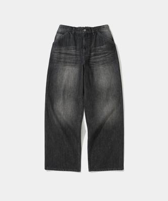 UNIFORM BRIDGE Easy Carpenter Denim Pants Black Washed