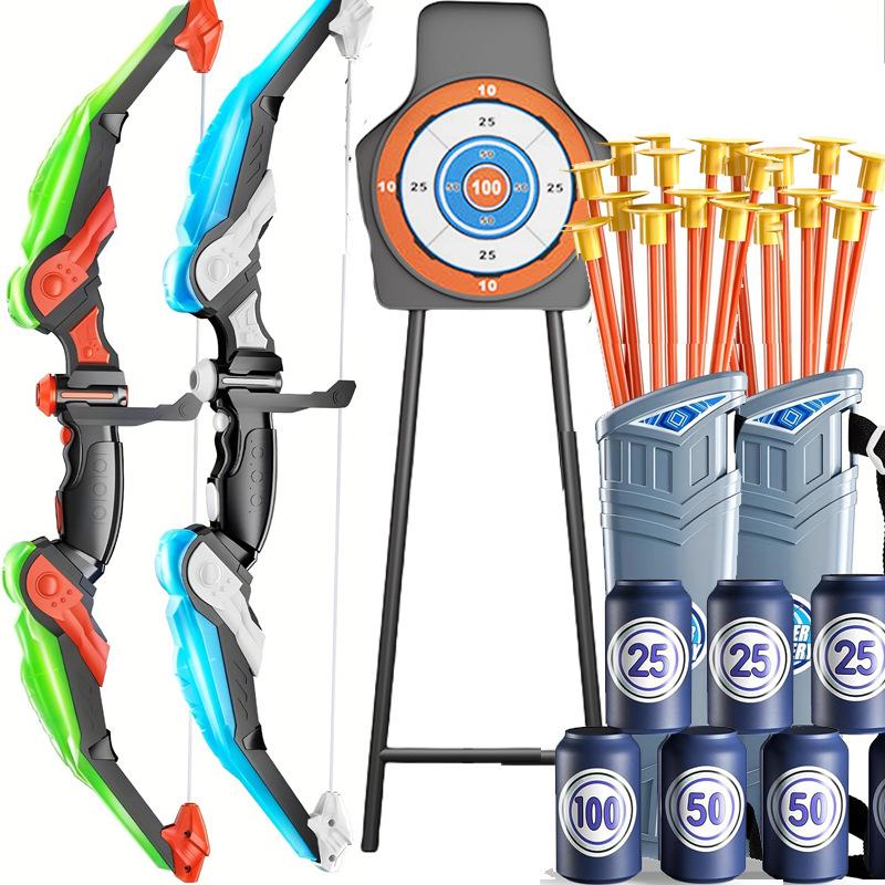 Bow Kids And Arrow Set Arrows Arget Quiver Archery Bow Practice Light Up Archery Toys Set For Outdoor Shooting Pratice