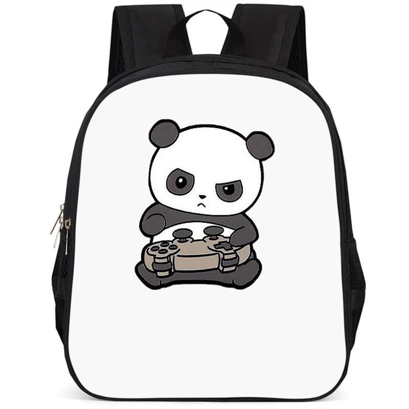 Spacious 15 Inch Panda Backpack For Elementary Kids Lightweight Oxford Cloth