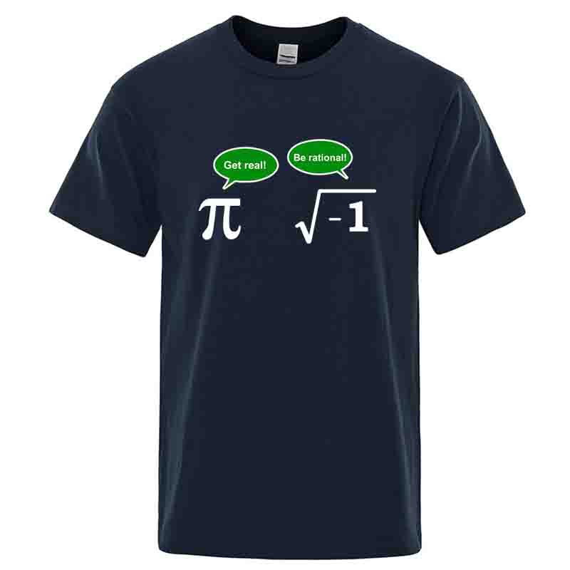 Summer Round Neck Math Formula Graphic Printed T-shirts Fashionable Casual Pure Cotton Short Sleeved Men's T-shirts